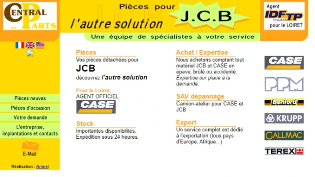 Capture du site Central Parts conservée dans les archives 2000