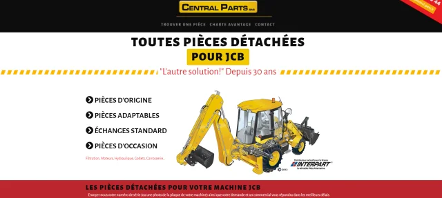 Capture du site Central Parts conservée dans les archives 2018