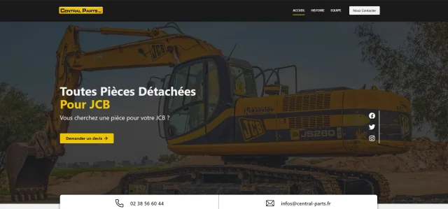 Capture du site Central Parts conservée dans les archives 2022