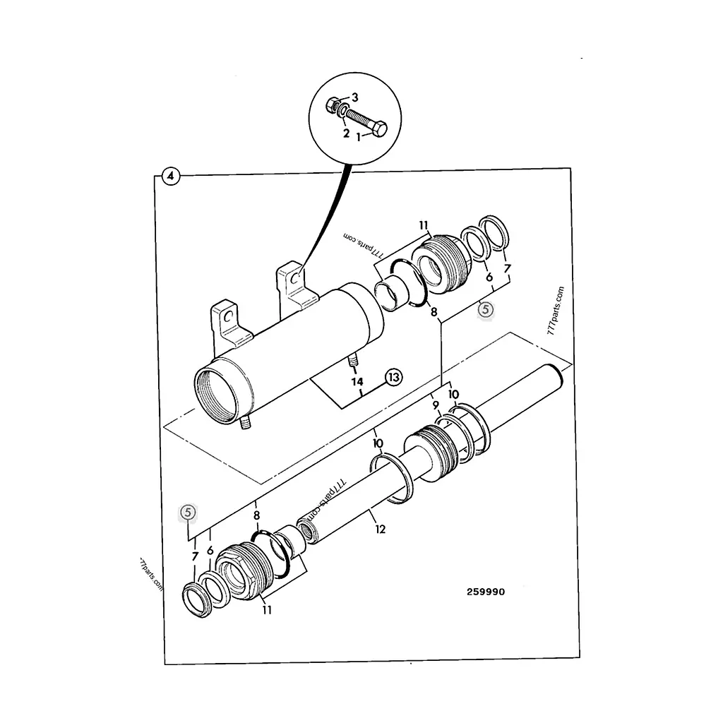Kit de joints 45x75 compatible pour JCB 2