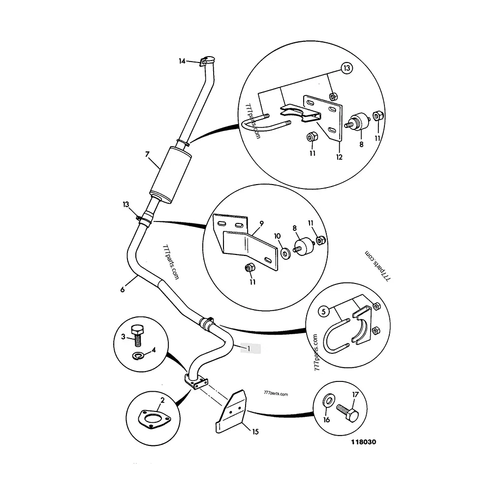 Tuyau échappement compatible pour JCB, réf. 157/22000 - photo 2