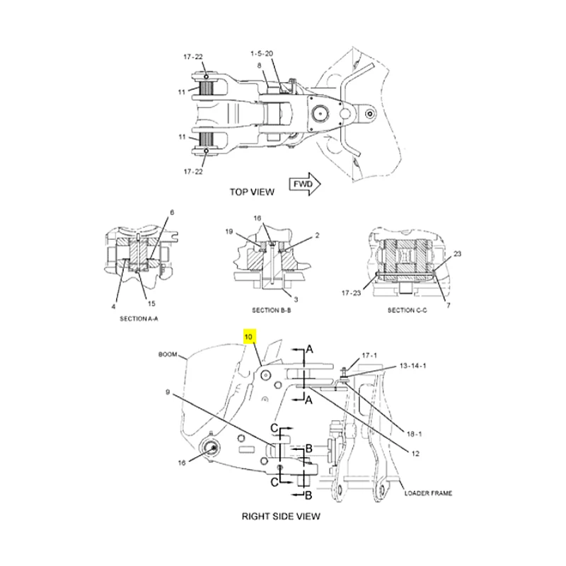 Support kingpost compatible pour CAT 416E, 420E, 422E, réf. 209-6862 - photo 3