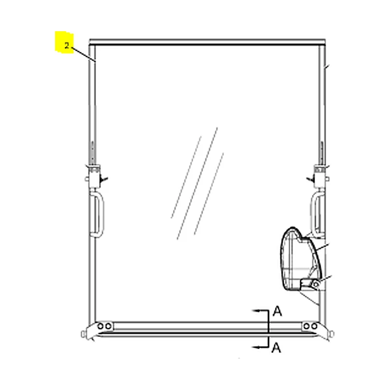 Vitre avant de cabine (supérieure) compatible pour CAT 303C CR, 303E CR, 303.5C/D/E, réf. 288-6841 - photo 4