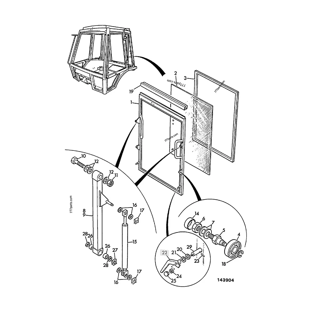 Poignée intérieure droite compatible pour JCB, réf. 120/93201 - photo 5