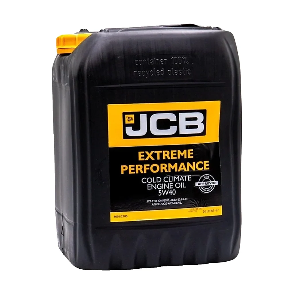 Huile moteur 5W40 20L d'origine pour JCB tractopelle et pelle sur chenilles