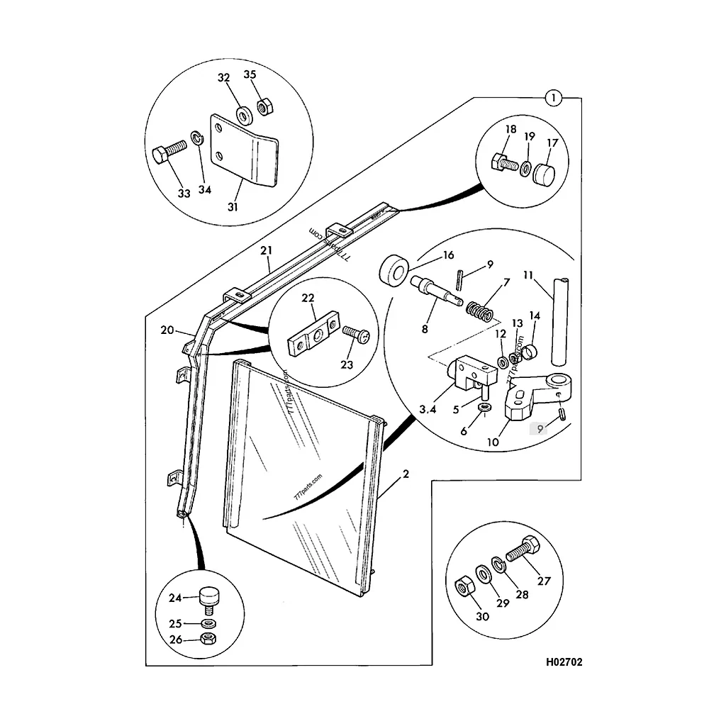 Axe de retenue compatible pour JCB