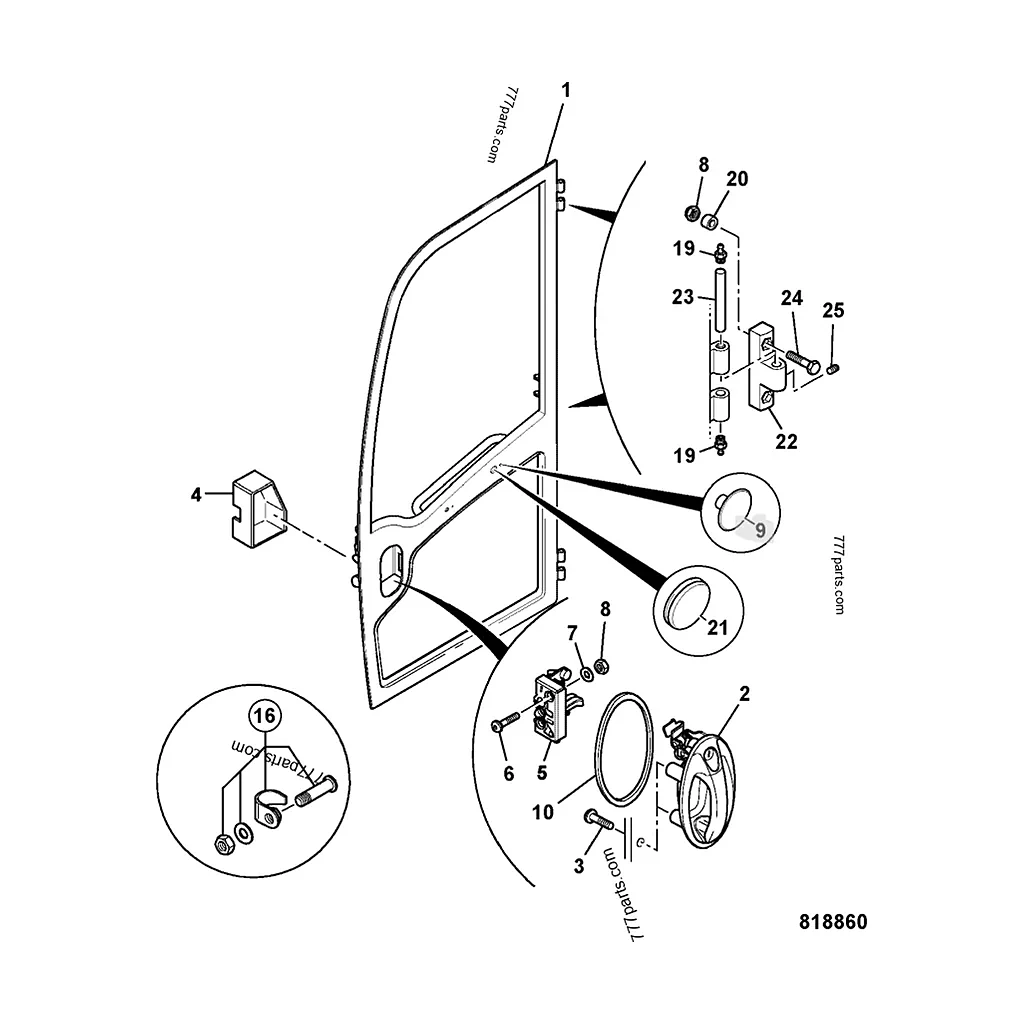 Bouton compatible pour JCB