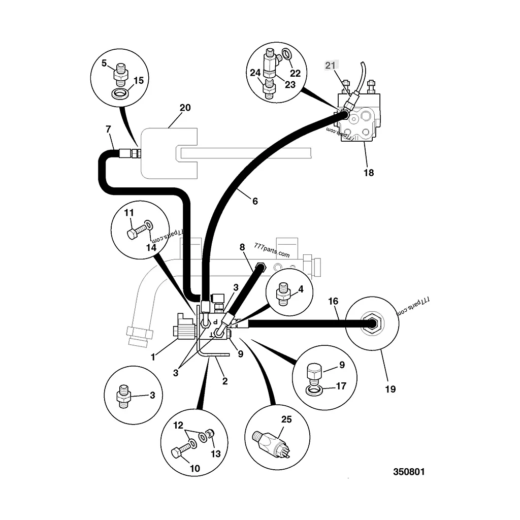Contacteur de pression 4 bar compatible pour JCB