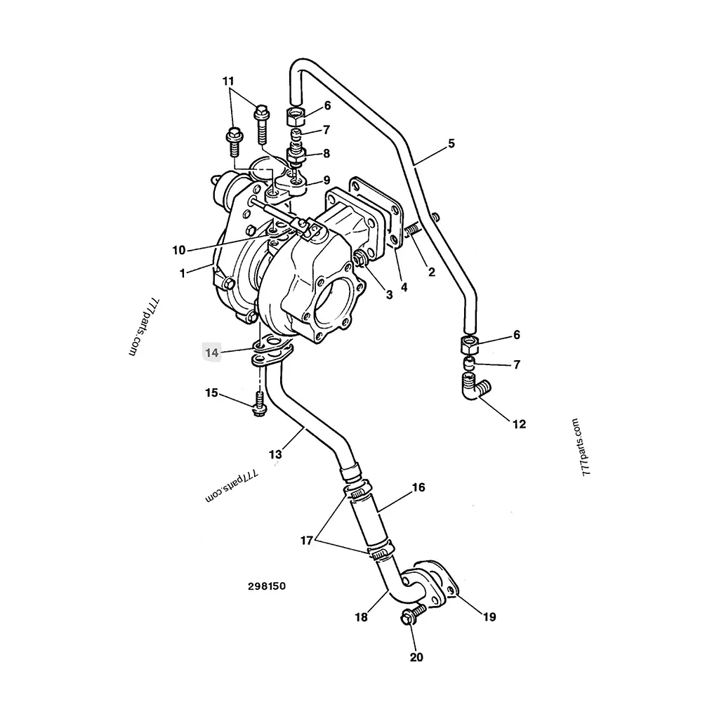 Joint de turbo compatible pour JCB