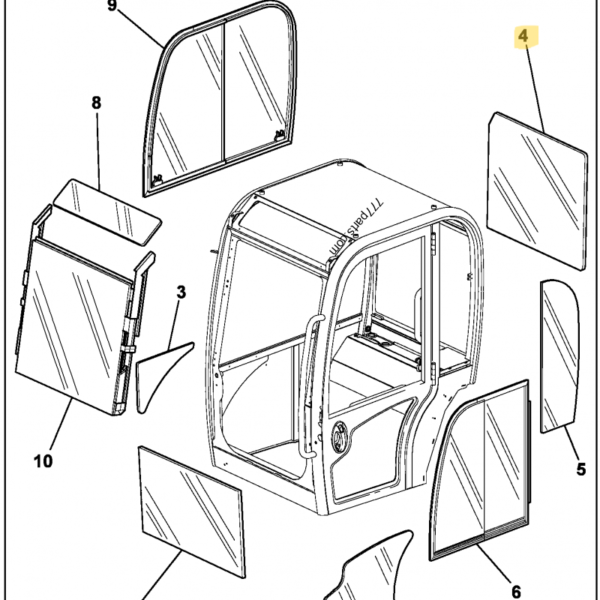 JCB REAR WINDOW REF 827/80183