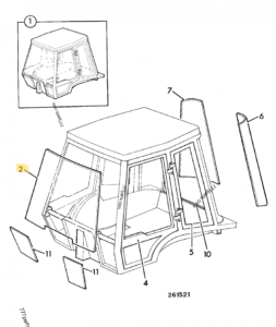 PARE BRISE AVANT JCB REF 827/30442