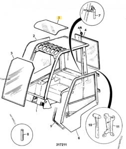 VITRE DE TOIT JCB REF 827/50153