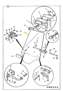 VITRE PORTE GAUCHE JCB REF 827/60115