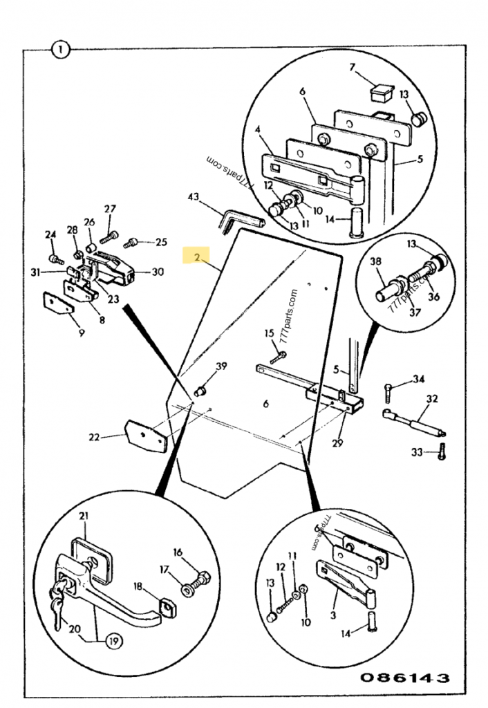 VITRE PORTE GAUCHE JCB REF 827/60115