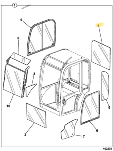 827/80183 VITRE POUR JCB