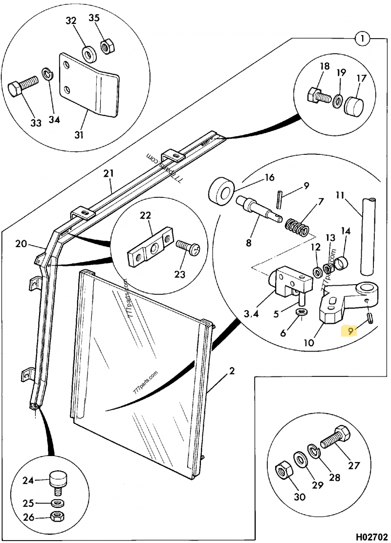 AXE DE RETENUE JCB REF 232/25309