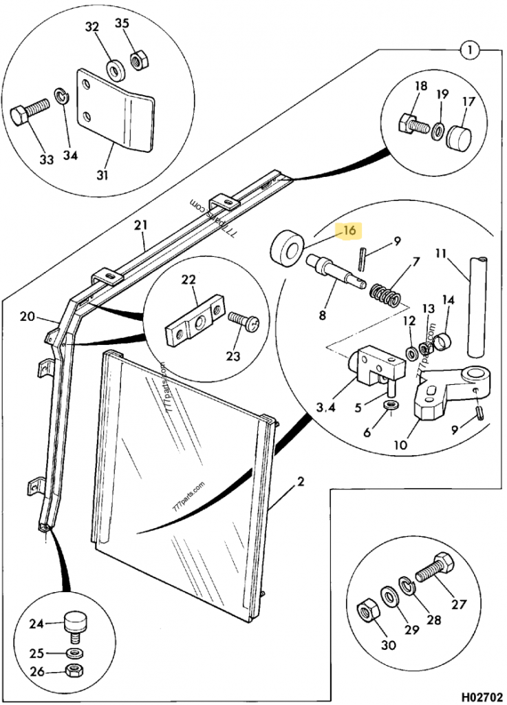 JCB PARABREZZA CASTER REF 232/25317
