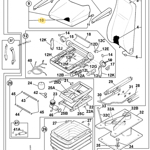HOUSSE ASSISE DE SIEGE JCB REF 40/910711