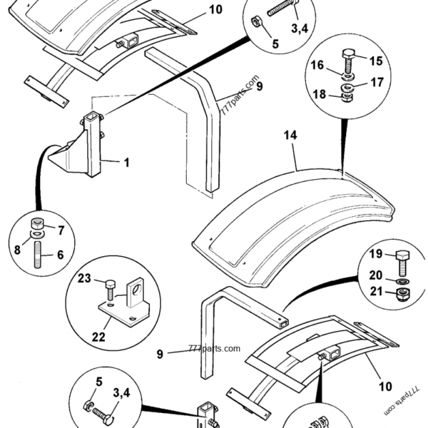 GARDE BOUE AVT DROIT JCB REF 481/00104