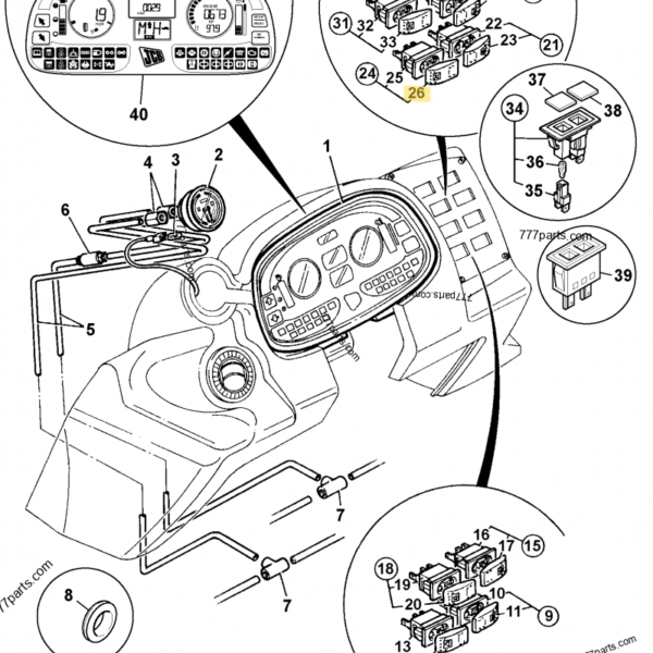 JCB INTER-LIGHT COVER REF 701/58867