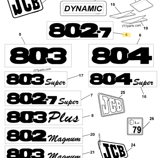 PEGATINA JCB BLADE REF 817/01925